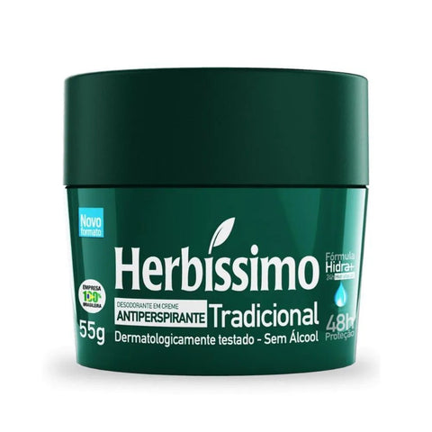 Desodorante Antitranspirante Herbíssimo Tradicional, Creme, 1 Unidade Com 55G
