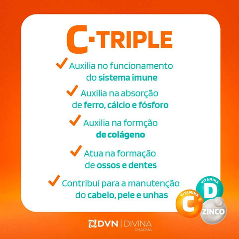 Vitamina C C-Triple 1g - 30 Unidades - Efervescente