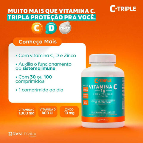 Vitamina C C-Triple 500mg - 100 Unidades - Comprimido