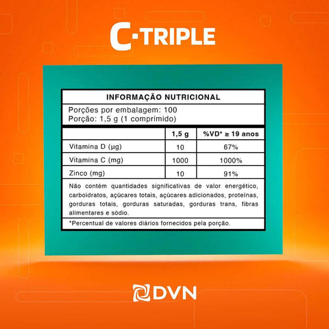 Vitamina C C-Triple 500mg - 100 Unidades - Comprimido