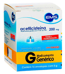 Acetilcisteína (EMS)  200mg/g - 16 x 5 g - Pó