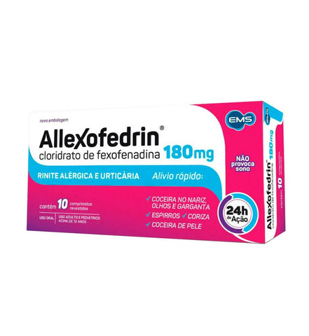 Allexofedrin 180mg - 10 Unidades - Comprimido