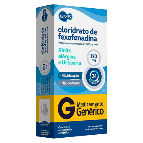 Cloridrato de Fexofenadina (EMS) 120mg - 10 Unidades - Comprimido