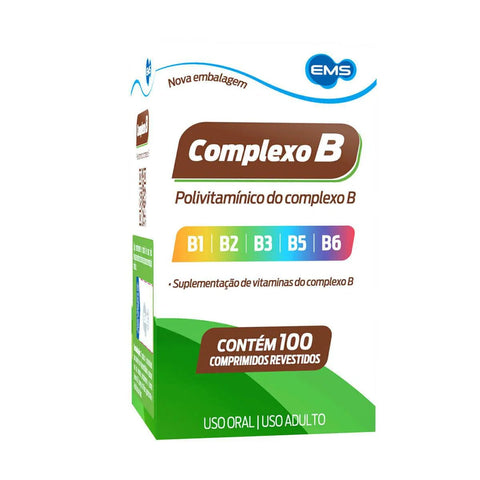 Complexo B (EMS) 32,65mg + 3,3mg + 10mg + 50mg + 25mg + 15mcg - 100 Unidades - Comprimido