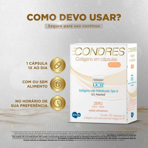 Condres Colágeno 40mg - 30 Unidades - Cápsula