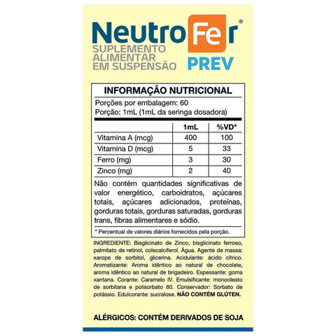 Neutrofer Prev 60 mL - Suspensão