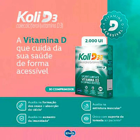 Vitaina D Koli D3  2.000UI - 30 Unidades - Comprimido