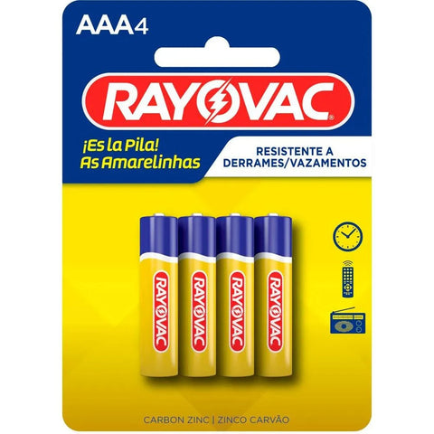 Pilha Rayovac Amarelinhas AAA Palito com 4 Unidades