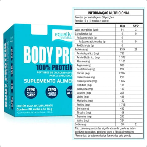 Equaliv Body Protein - Sachê sabor Neutro com 30 x 15g