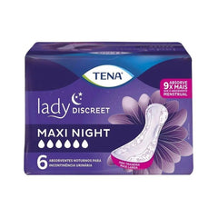 Absorvente Tena Lady Discreet Maxi Night  Sem Abas - 6 Unidades