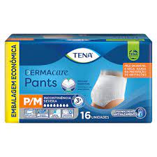 Fralda Geriátrica Tena Pants Dermacare Tamanho P/M - 16 Unidades
