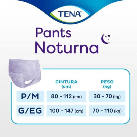 Fralda Geriátrica Tena Pants Noturna Tamanho P/M - 16 Unidades