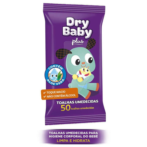 Toalha Umedecida Dry Baby Plus  50 Unidades