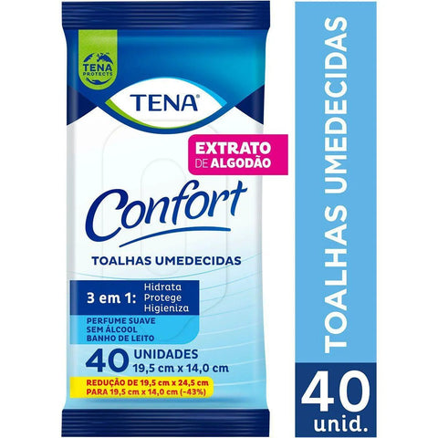 Toalhas Umedecidas Tena  Confort - 40 Unidades