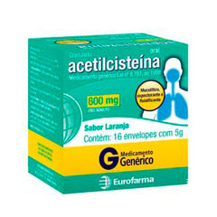 Acetilcisteína (Eurofarma)  600mg/g - 16 x 5 g - Pó