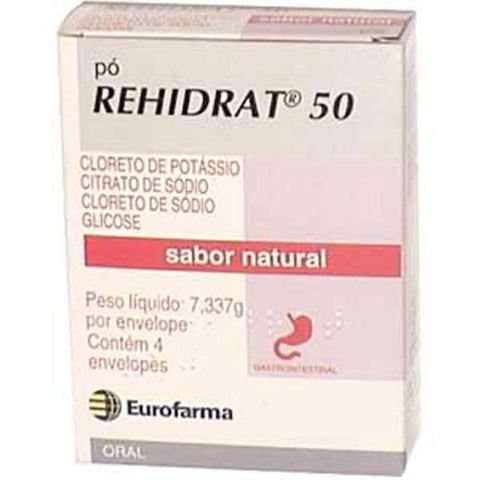 Rehidrat 50,84mg/g + 66,82mg/g + 59,77mg/g + 822,64mg/g - 4 Unidades - Pó para Solução
