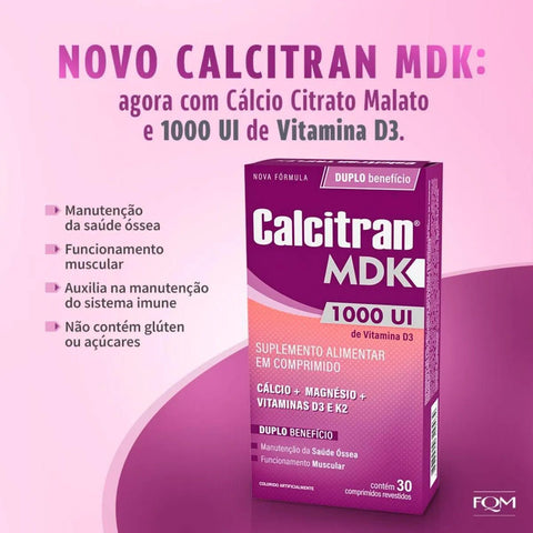 Calcitran MDK  1000UI - 30 Unidades - Cápsula