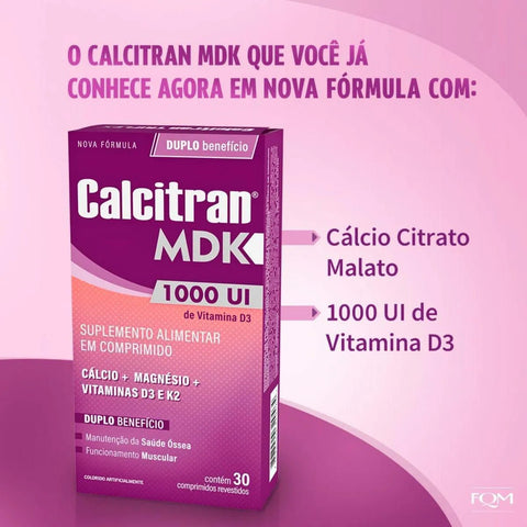 Calcitran MDK  1000UI - 30 Unidades - Cápsula