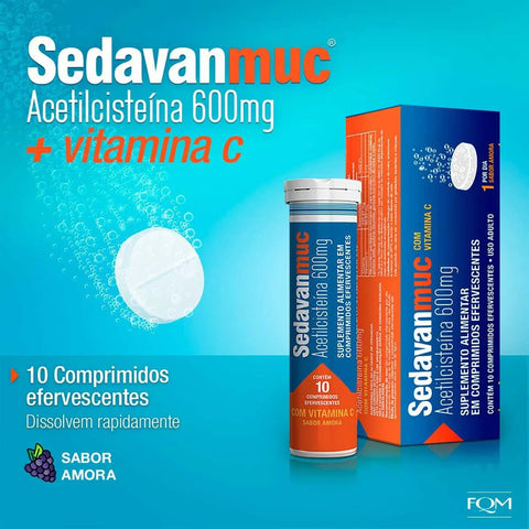 Sedavanmuc + Vitamina C 600mg - 10 Unidades - Efervescente