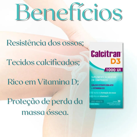 Vitamina D Calcitran 1000UI - 30 Unidades - Comprimido