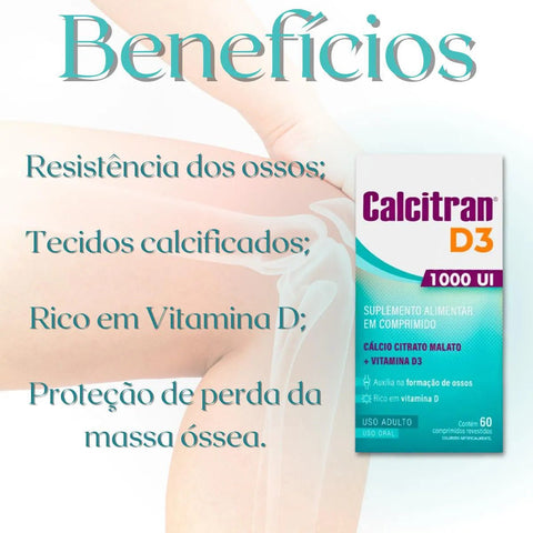 Vitamina D Calcitran 1000UI - 60 Unidades - Comprimido