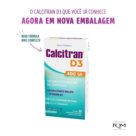 Vitamina D Calcitran 400UI - 30 Unidades - Comprimido