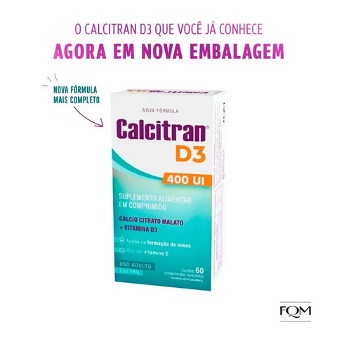 Vitamina D Calcitran 400UI - 60 Unidades - Comprimido