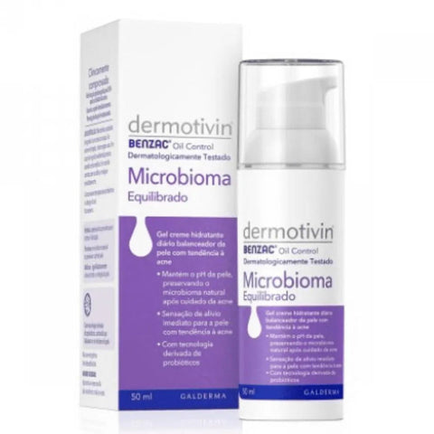 Gel Creme Hidratante Facial Dermotivin Oil Control Microbioma Equilibrado 50Ml