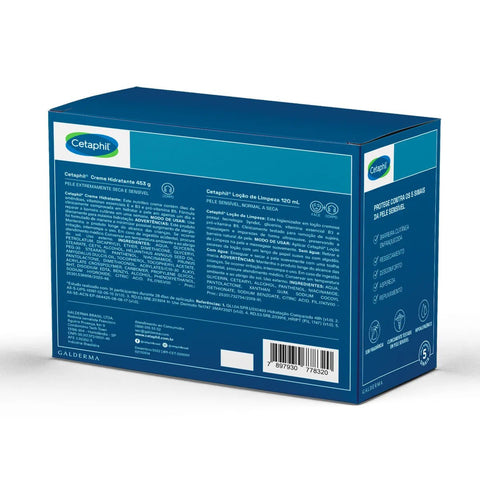 Kit Cetaphil Creme Hidratante + Loção de Limpeza Pele Extremamente Seca e Sensível - 453 g + 120 mL