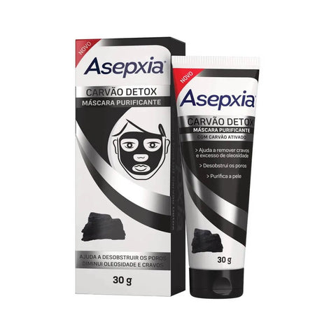 Máscara Purificante Facial Asepxia Carvão Detox 30G