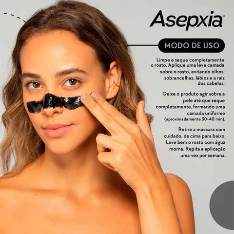 Máscara Purificante Facial Asepxia Carvão Detox 30G