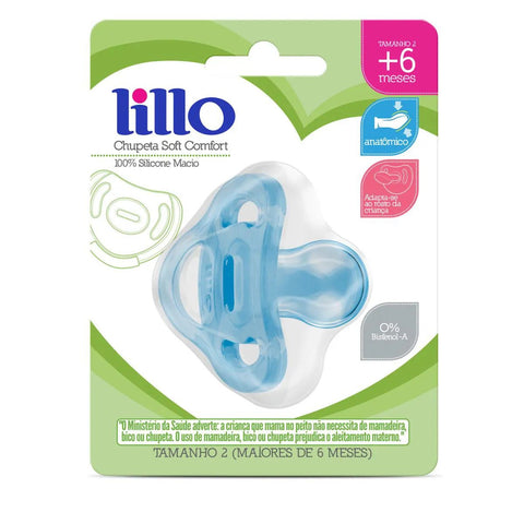 Chupeta 100% Silicone Lillo  Cor Azul - Tamanho 2