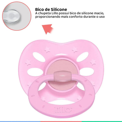 Chupeta Extra Air Lillo  Cor Rosa - Tamanho 1