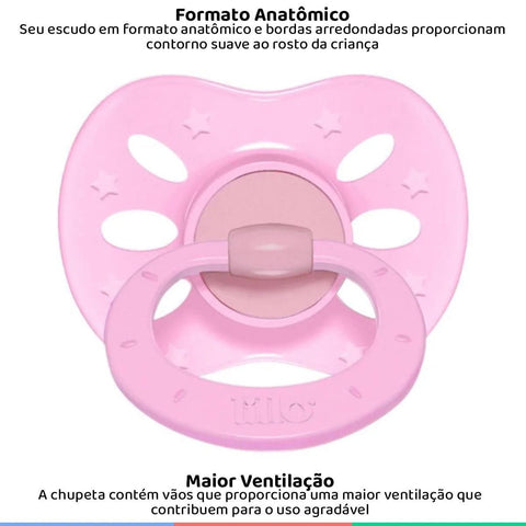Chupeta Extra Air Lillo  Cor Rosa - Tamanho 1