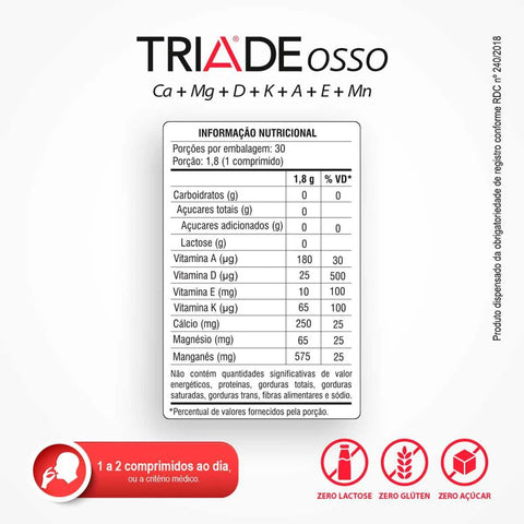 Triade Mais Osso  30 Unidades - Comprimido