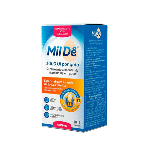 Vitamina D Mildê 1.000UI - 10 mL - Solução