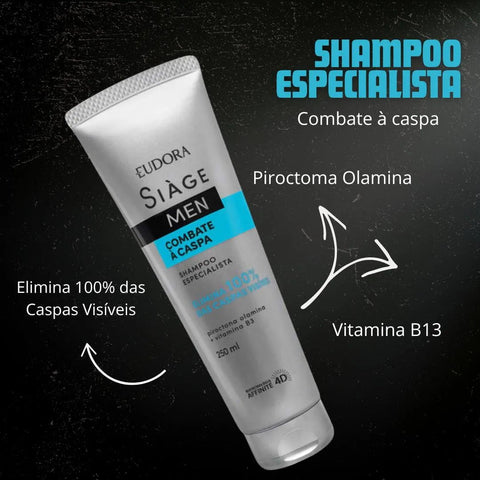 Eudora Shampoo Especialista Siàge Men Combate À Caspa 250ml