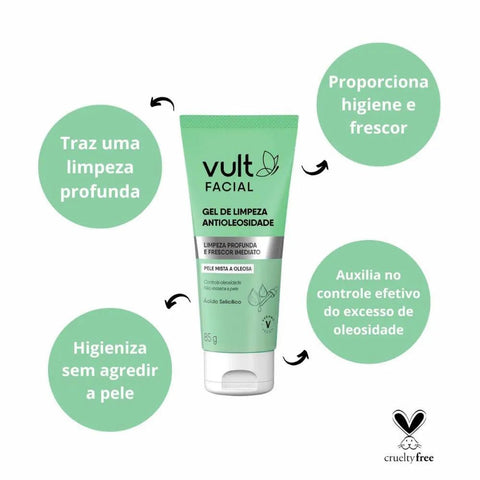 Gel de Limpeza Antioleosidade Vult Facial 85g