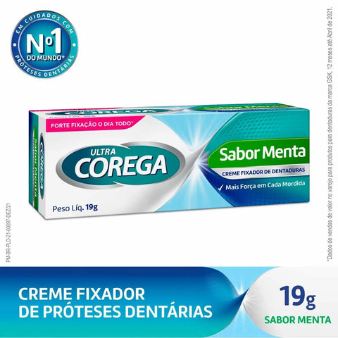 Creme Fixador de Dentadura Corega Ultra Menta, 1 Unidade Com 19G