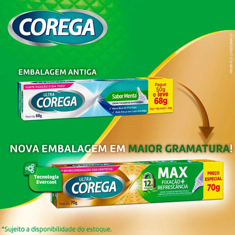 Creme Fixador de Dentadura Corega Ultra Menta,70G