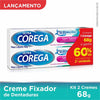 GSK Creme Fixador de Dentadura Corega Ultra Sem Sabor, 2 Unidades Com 68G Cada + 60% de Desconto Na 2ª Unidade