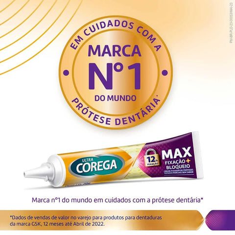 Creme Fixador de Dentadura Corega Ultra Sem Sabor, 2 Unidades Com 68G Cada + 60% de Desconto Na 2ª Unidade