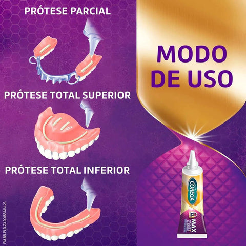 Creme Fixador de Dentadura Corega Ultra Sem Sabor, 2 Unidades Com 68G Cada + 60% de Desconto Na 2ª Unidade