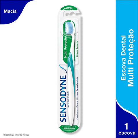 Escova de Dente Sensodyne Multi Proteção Macia, Branca Com 1 Unidade