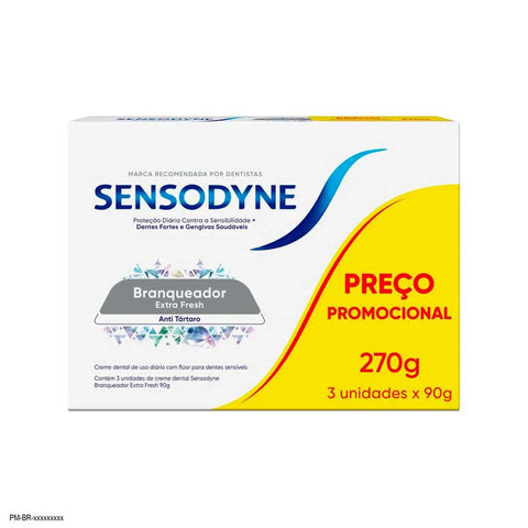 Pasta de Dente Sensodyne Branqueador Extra Fresh 3 x 90 g