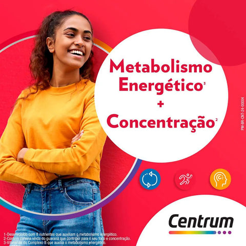 Polivitamínico Centrum Energia Corpo & Mente 60 Unidades - Comprimido