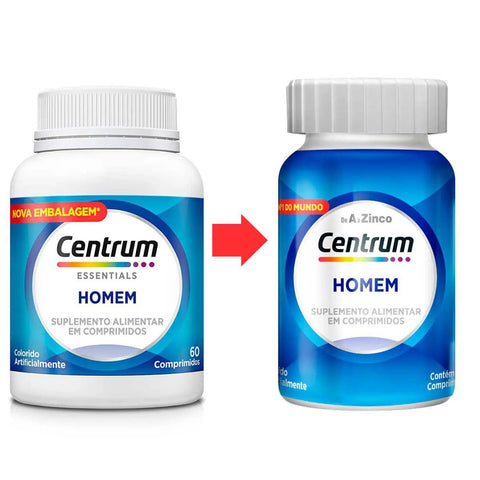 Polivitaminico Centrum Essentials Homem de A-Zinco 60 Unidades - Comprimido