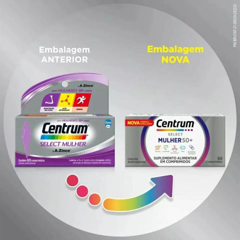 Polivitamínico Centrum Select Mulher 50+ 60 Unidades - Comprimido