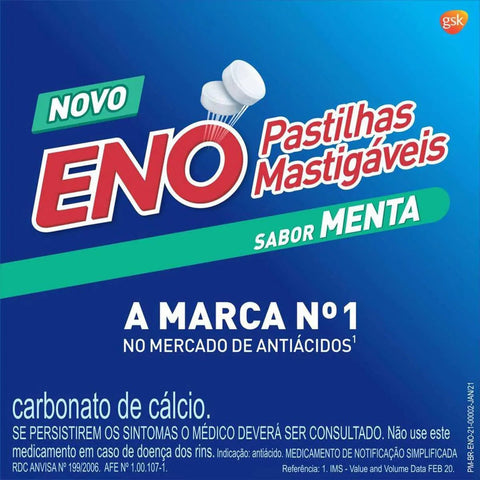 Sal de Frutas Eno Menta - 4 Unidades - Pastilha Mastigável