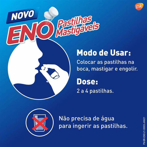 Sal de Frutas Eno Menta - 4 Unidades - Pastilha Mastigável